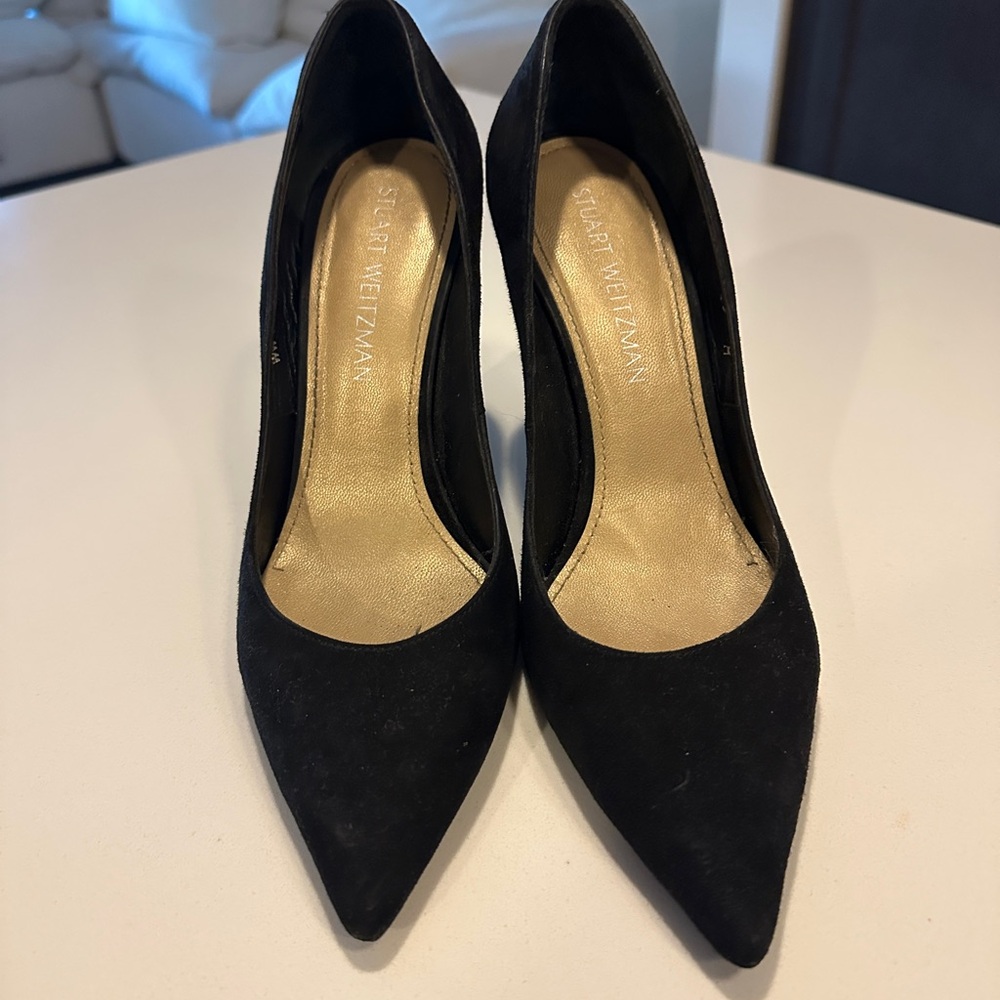 Stuart Weitzman Black Suede Heels - Picture 2 of 10